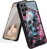 Vista 17 de Funda para Samsung Galaxy A12 5G con protector de pantalla, parte trasera de vidrio templado + TPU de silicona suave que absorbe los golpes