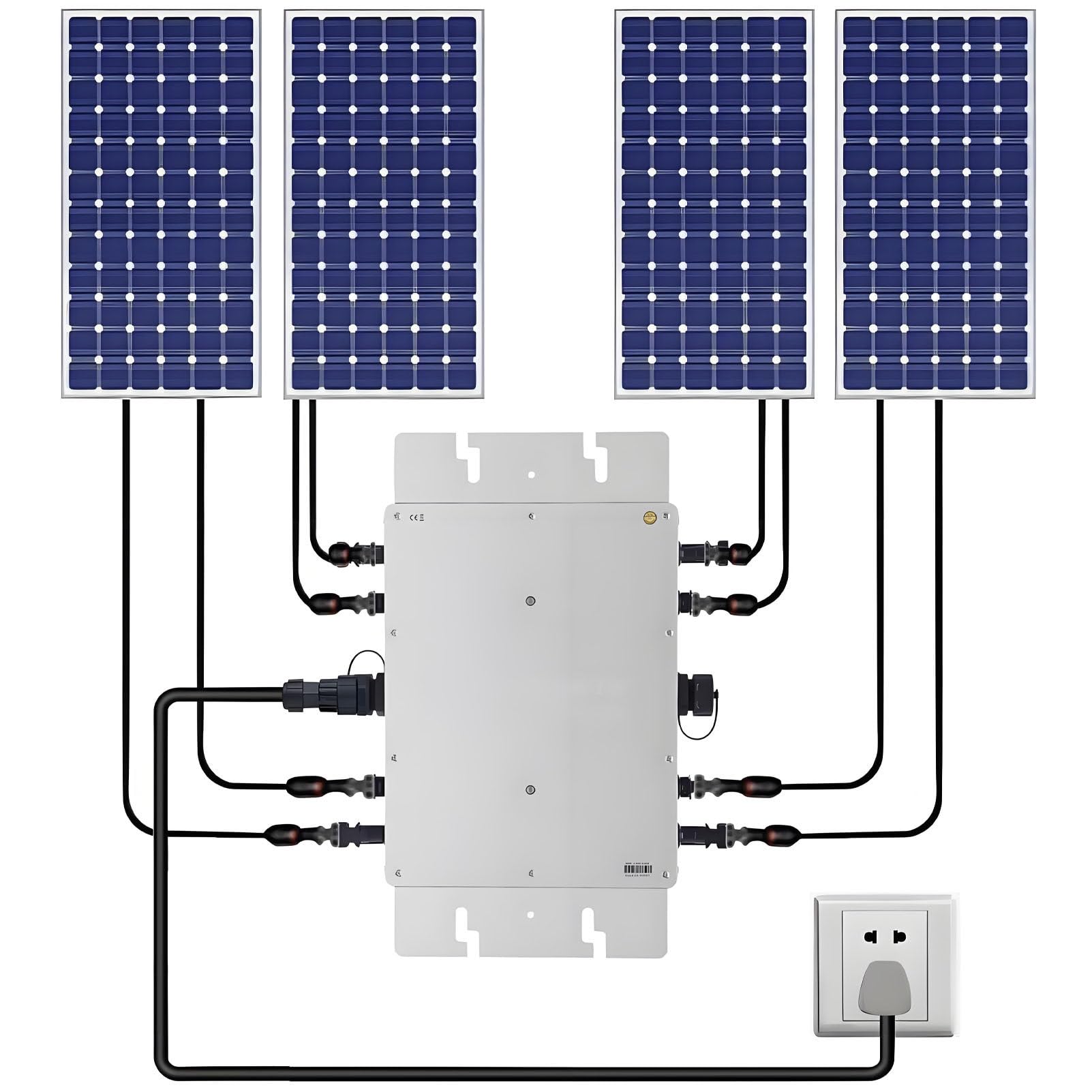 PioMue 1200W 1400W 1600W 1800W Solar Micro Inverter, Grid Tie Mppt Micro Inverter, Waterproof Grid Tie Inverter Converter for Truck, Home, Commercial Use 1400W