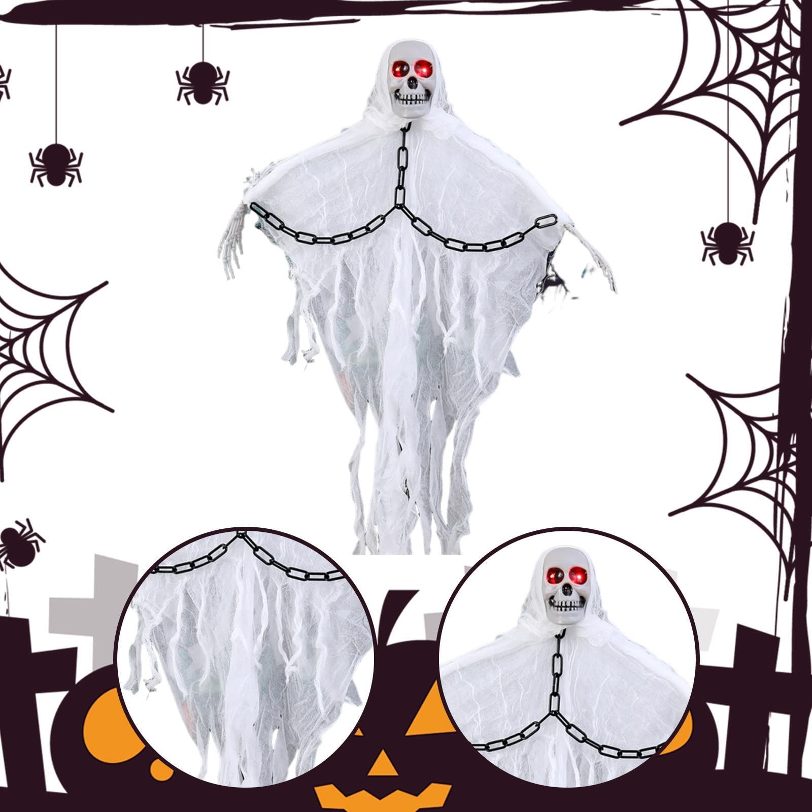 Halloween Skelett Dekoration Hängendes DIY Deko mit Realistischem Design Und Einfacher Aufhängung für Themenpartys Und Veranstaltungen, Weiß