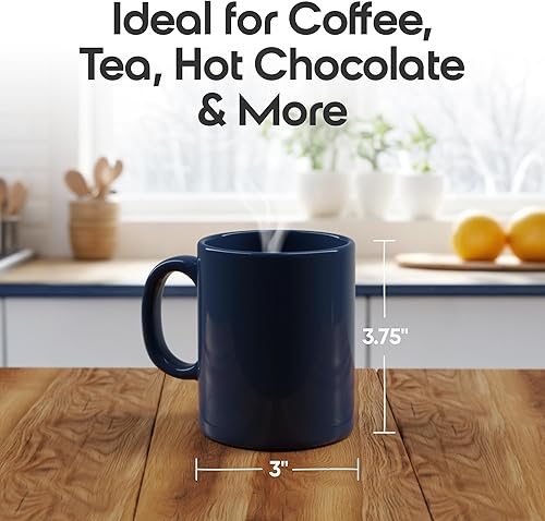 Miniatura 4 de Omniware Teaz Cafe - Juego de 4 tazas de café clásicas de 11 onzas, tazas de café de gres vintage, nostálgico inspirado en los años 50, estética