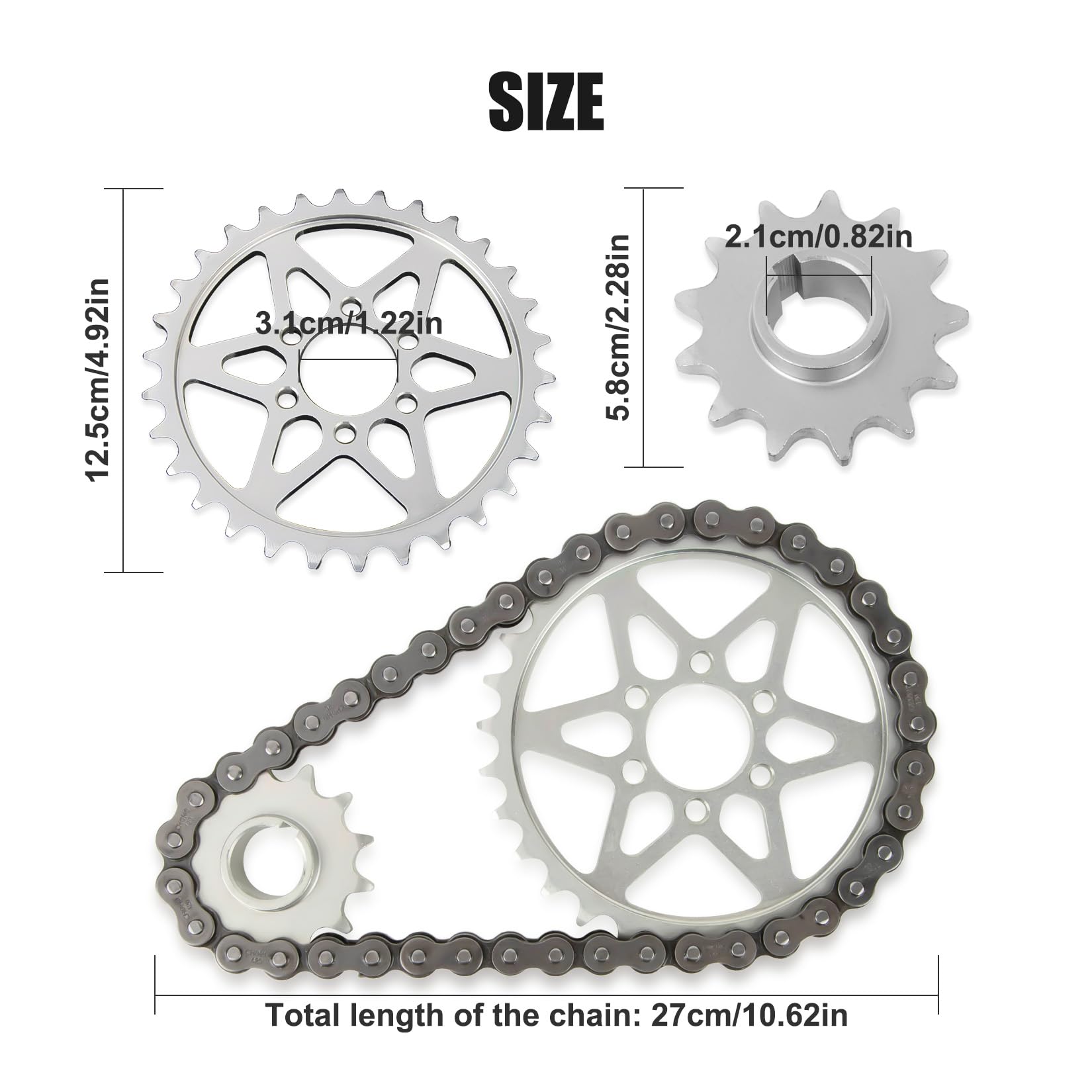 PSLER Kit de Conversión de Cadena de Transmisión con Piñón de Transmisión 420 para Sur-Ron Light Bee X S Segway X160 260 Kit de Cadena para Moto Todoterreno 30 Dientes Delante y 13 Dientes Detrás