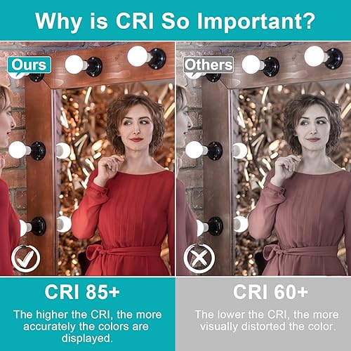 Miniatura 6 de hansang Paquete de 12 bombillas de tocador para baño, luz natural de 4000 K, base E26, bombilla LED redonda, equivalente a 60 W, bombilla de baño