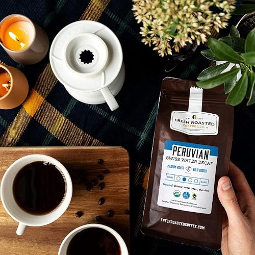 Miniatura 3 de Fresh Roasted Coffee Agua suiza orgánica de Perú 2 libras 32 onzas Kosher grano entero de tostado medio
