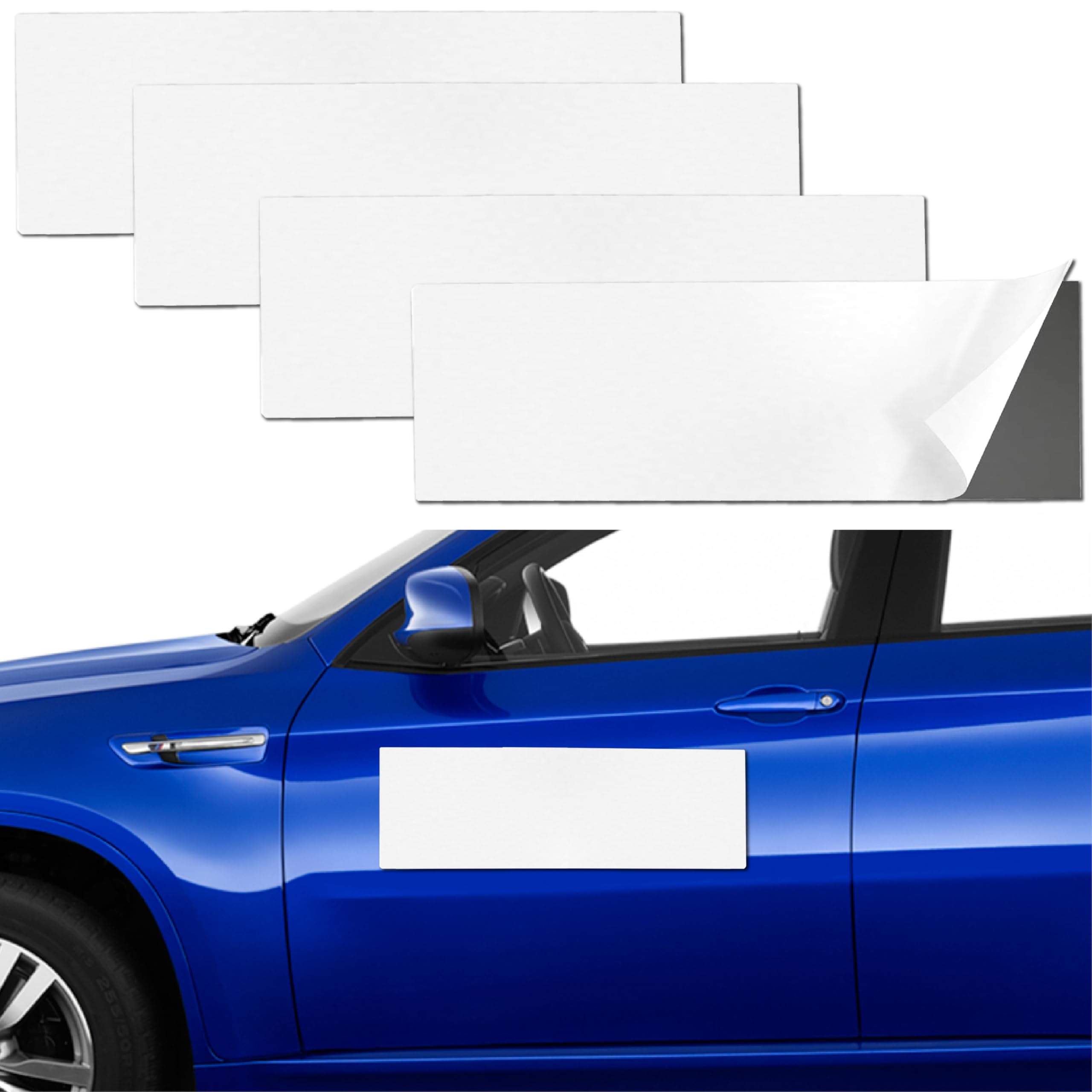 Photo 1 of **BEND DAMAGE**BFXM 4Pcs 12''X4'' Custom Car Magnet, Bumper Magnets for Cars, Flexible Blank Car Magnets, Bumper Sticker Magnet Sheets, Turn Any Sticker into Magnetic Sheets, Car Decor