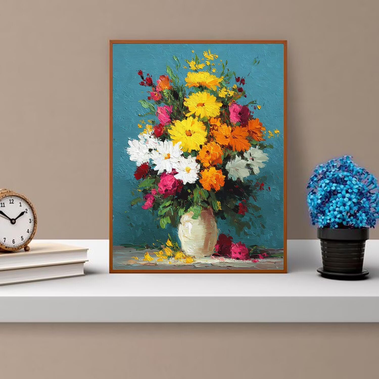 Dipingere con i Numeri Adulti Giallo, Bianco Dipingere con i Numeri Bambini DIY Kit, Set Premium con Pennelli, Decorazione Casa & Creativo Regalo di Compleanno, Attività di Tempo libero 70x95cm z-220
