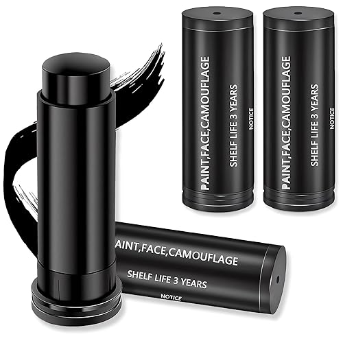 Palo negro de ojos de 3 piezas, palo negro de sóftbol, palo negro de béisbol, pintura facial negra para labios y pintura facial, ojos deportivos