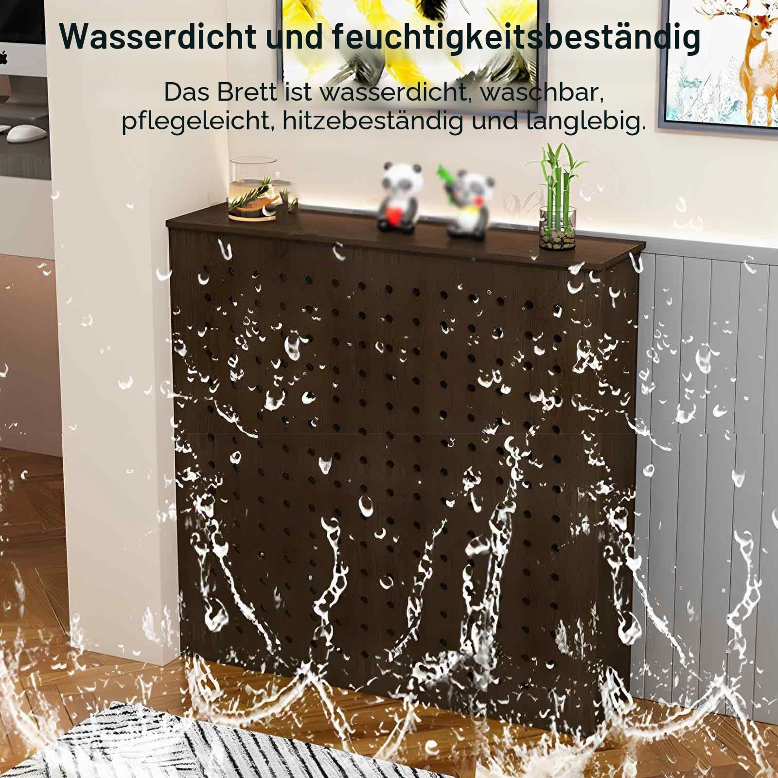 Heizkörperverkleidung für Zuhause, Moderne Heizungsverkleidung aus Holz Verbergen Unansehnliche Heizkörper und Wasserleitungen mit Belüftungslöchern(White,90x70x20cm/35x28x8in)