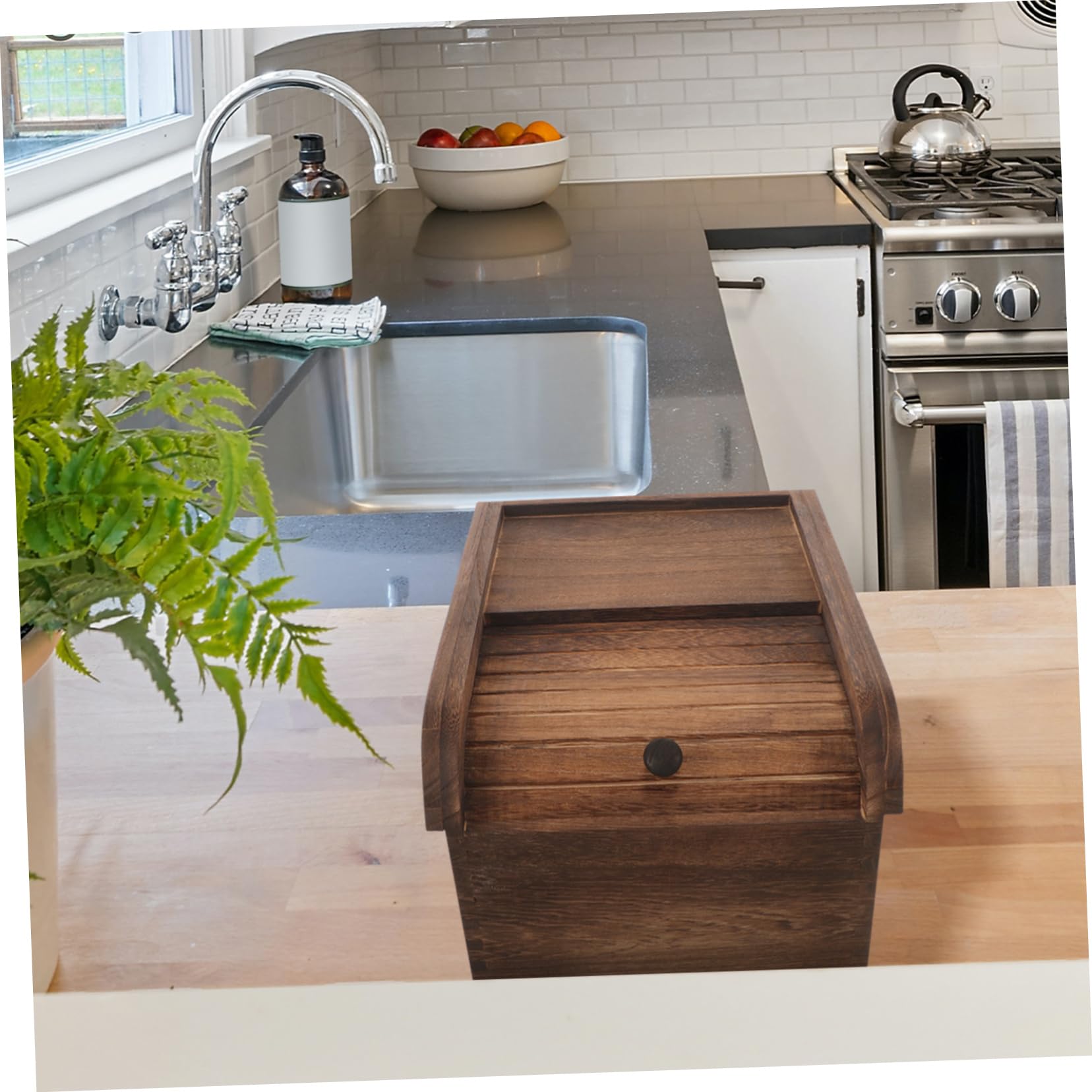 Cabilock Contenedor Multiusos Para Almacenar Alimentos Caja De Arroz De Madera Organizador De Cocina Balde Tapa Almacenamiento De Alimentos