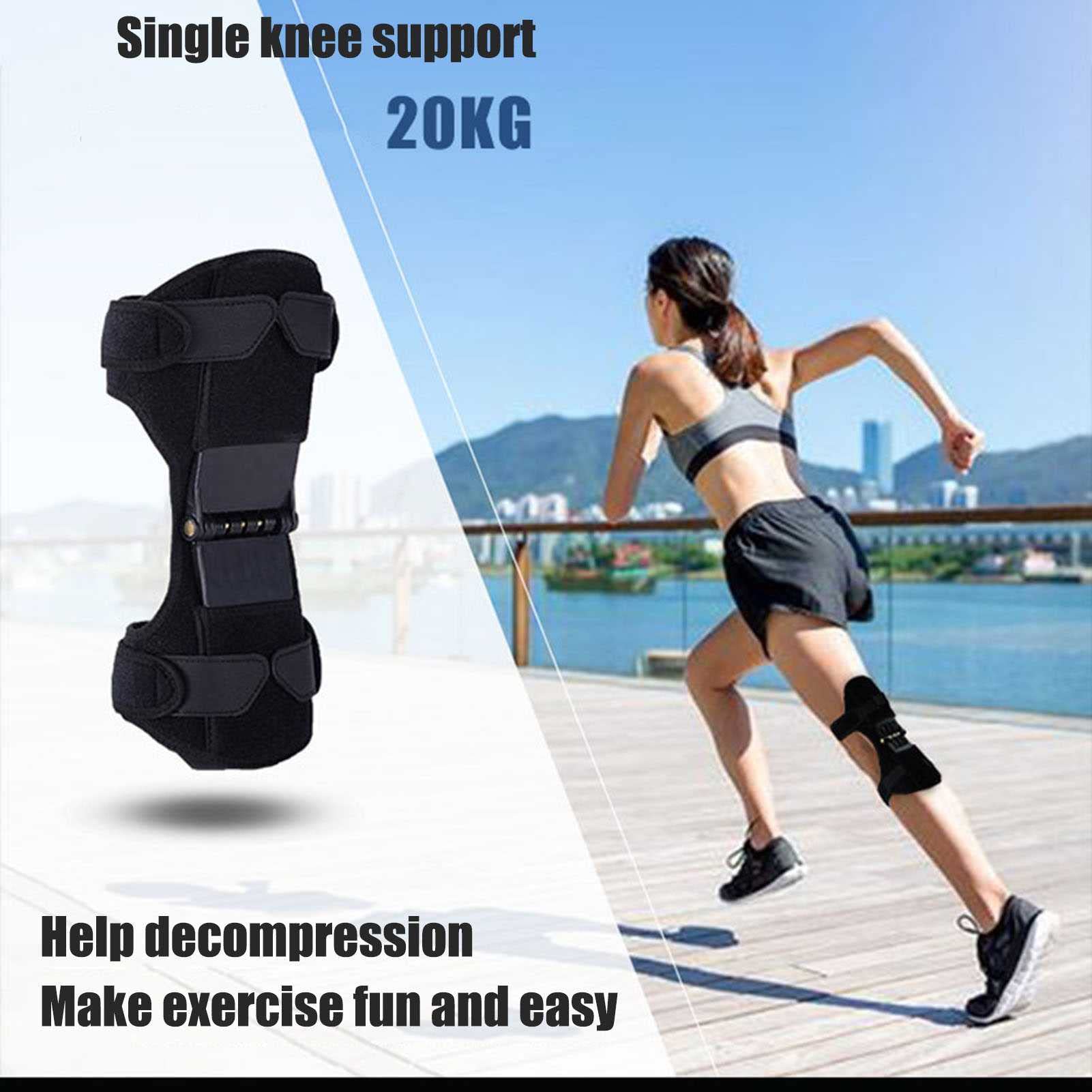Knee Booster Brace, Power Knee Stabilizator Pads Regulowany otwarty podwójny pasek Patella Support dla mężczyzn/kobiet Słabe nogi, zapalenie stawów, dwukierunkowe paski