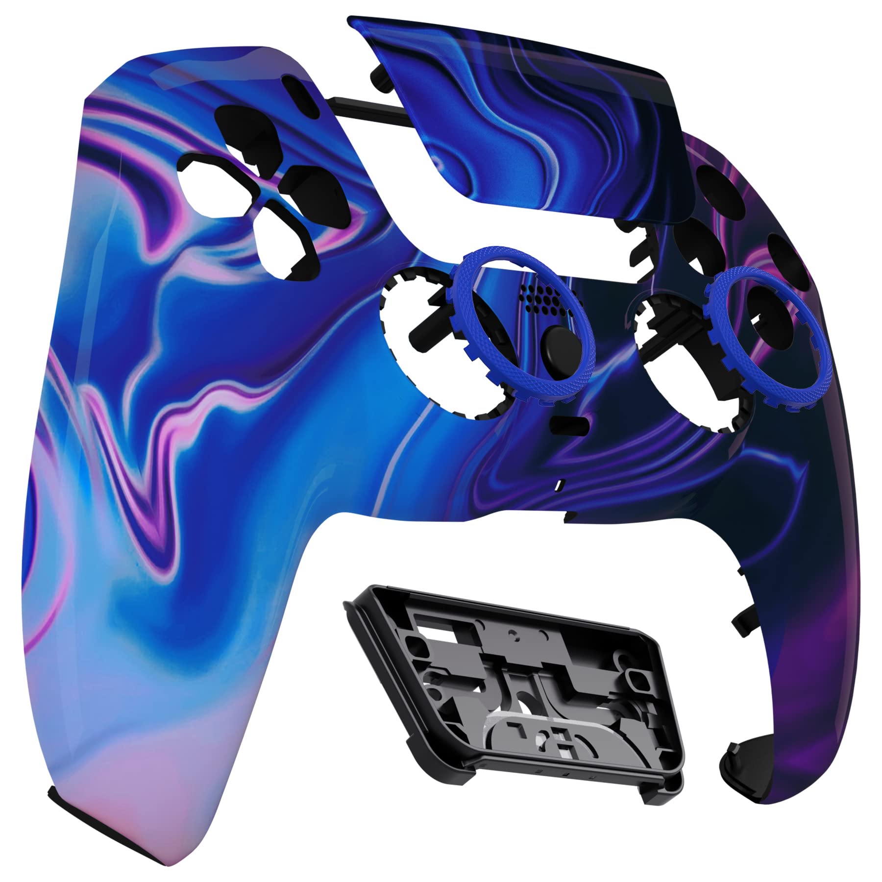 eXtremeRate Luna Cover Ricambio per ps5 Controller,Custodia Copertura Frontale Scocca Shell Ridisegnato&Touchpad&Anelli Compatibile con ps5 Joystick BDM 010/020/030/040/050-Origine del Caos