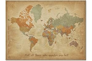 Giant Map of the World Poster with Comprehensive Details for Enthusiastic Explorers