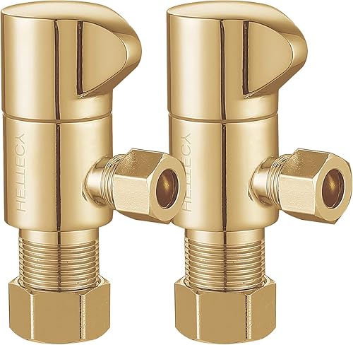 Válvula de parada angular de 12 pulgada nominal (58 pulgadas de diámetro) Comp x 38 pulgadas OD Comp 14 de vuelta Válvula de ángulo de latón cromado