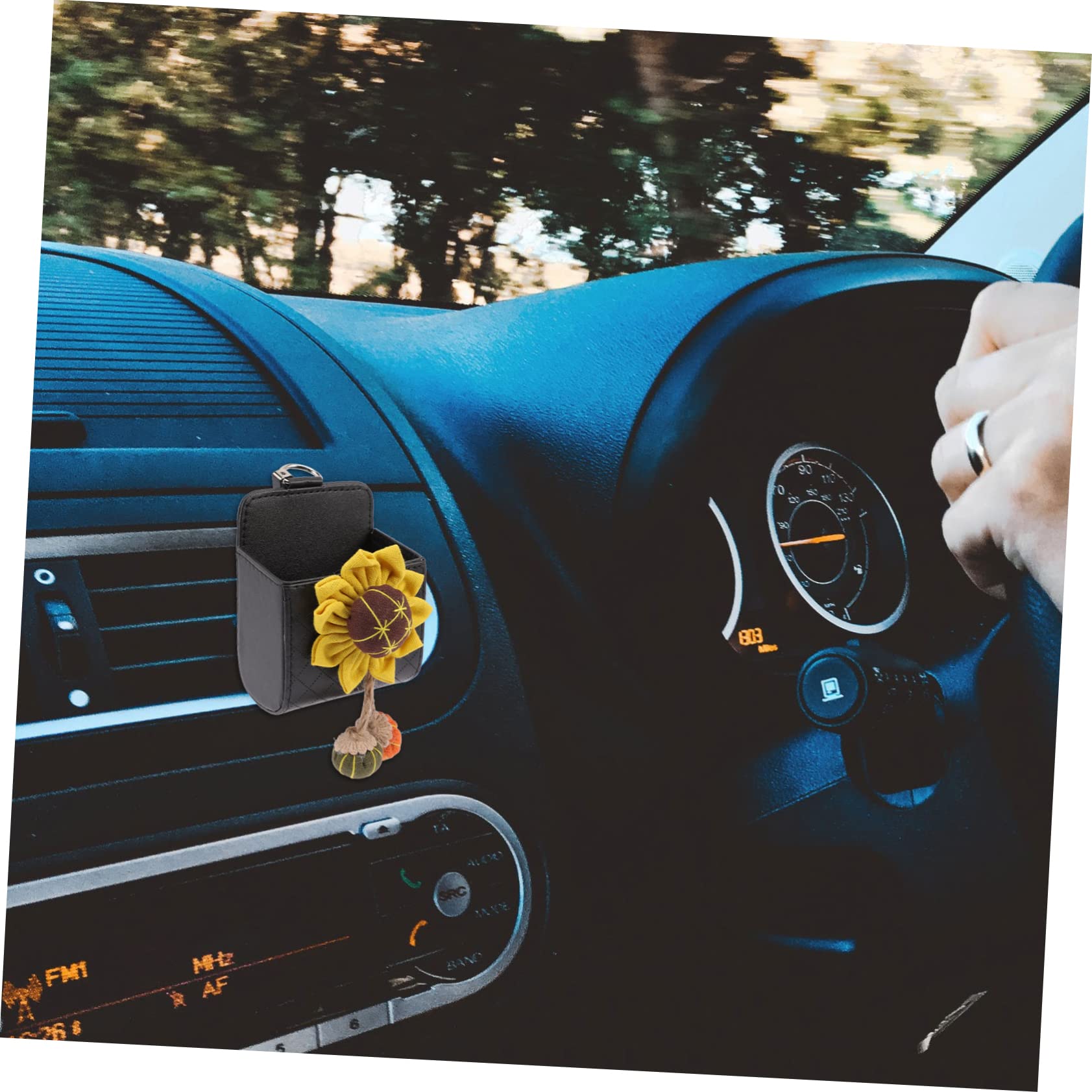 ULTECHNOVO 4 Pezzi Supporto per Telefono da Auto Supporto per Occhiali da Sole in Pelle per Auto Porta Carte