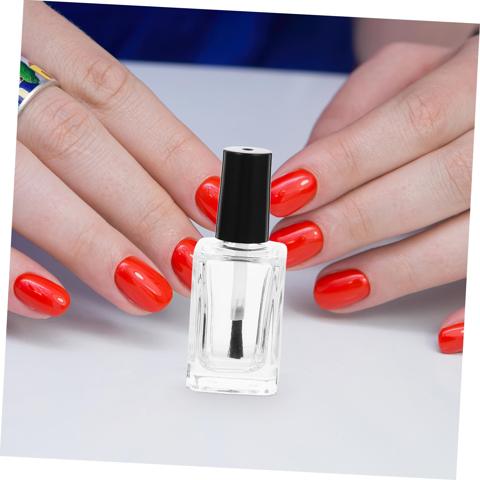 15 Pezzi Flaconi in Vetro per Unghie con Pennello, Nero, Facili da Riempire, per Manicure e Ritocchi | Ricarica per Cosmetici e Smalto, Forma Circolare con Lati Piatti, Stile Semplice e Aspetto Raffinato