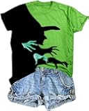 Halloween Shirts for Women Witch Shirt Girls Will Be Girls T-Shirt Witches Tee Casual Halloween Party Short Sleeve Tops