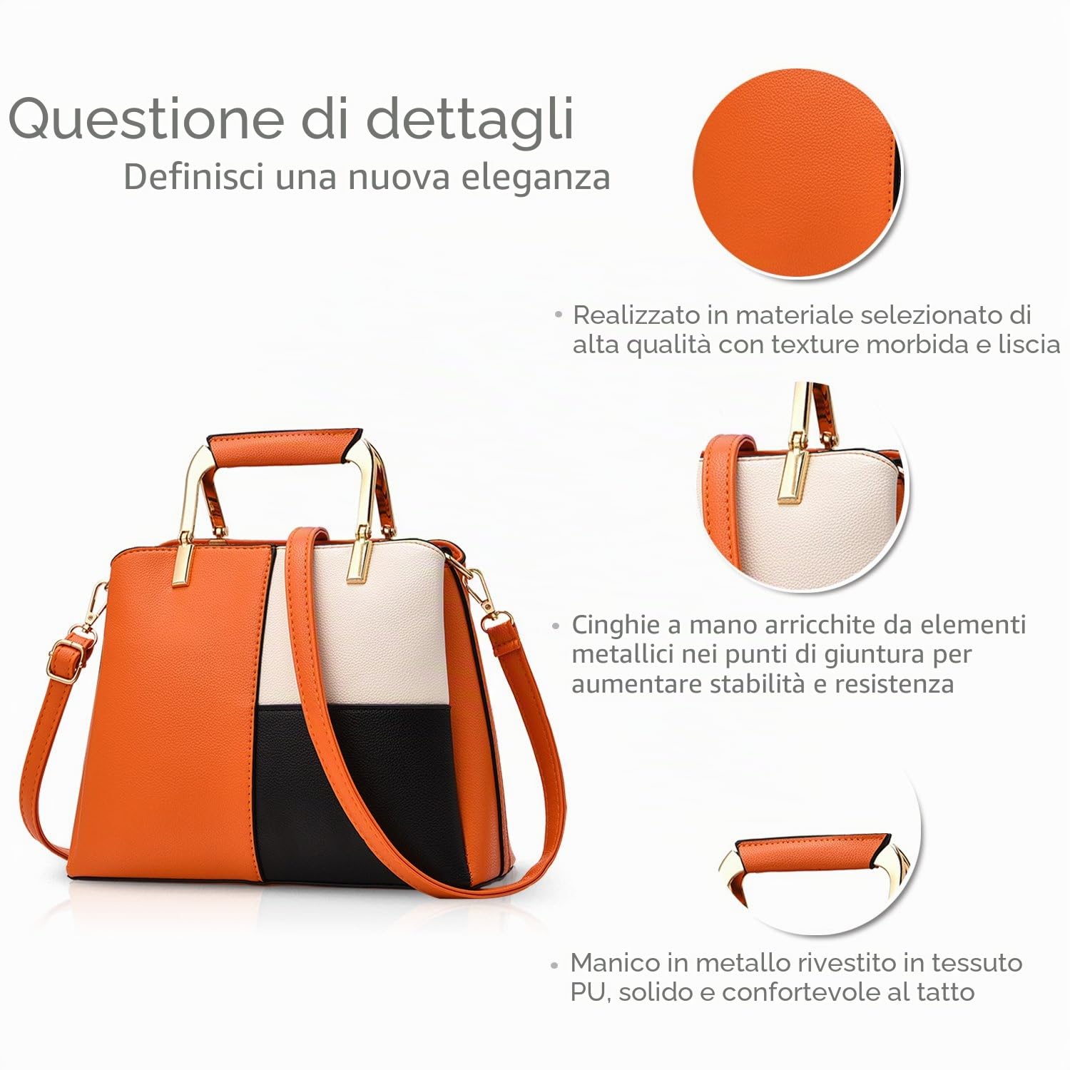 NICOLE&DORIS Donne Borse a Tracolla Singola Borsa a Tracolla Crossbody Messenger Bag Tote Tutto Satchel per Lady PU Leather