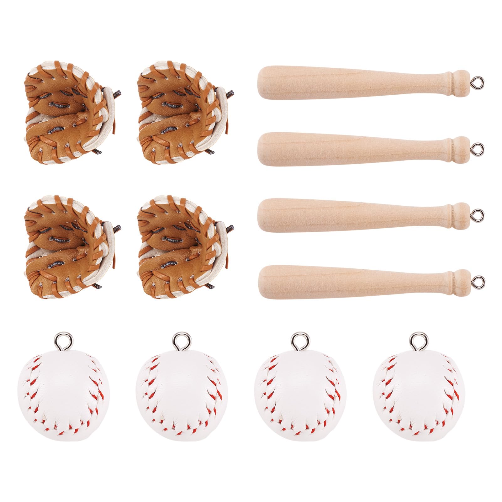 Craftdady Lovely Sports Ball Pendant Charm Baseball Bat Glove Hanging Charm Ornament Tennis Ball Pendants Basketball Football Charms for DIY Jewelry Craft Keychain Bag Pendants