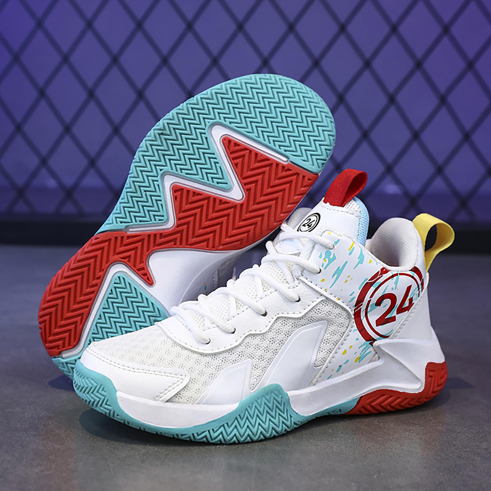 Basketballschuhe für Jungen Mädchen High Top Sneaker Outdoor Leicht Sportschuhe Kinder Basketballschuhe 30-40EU