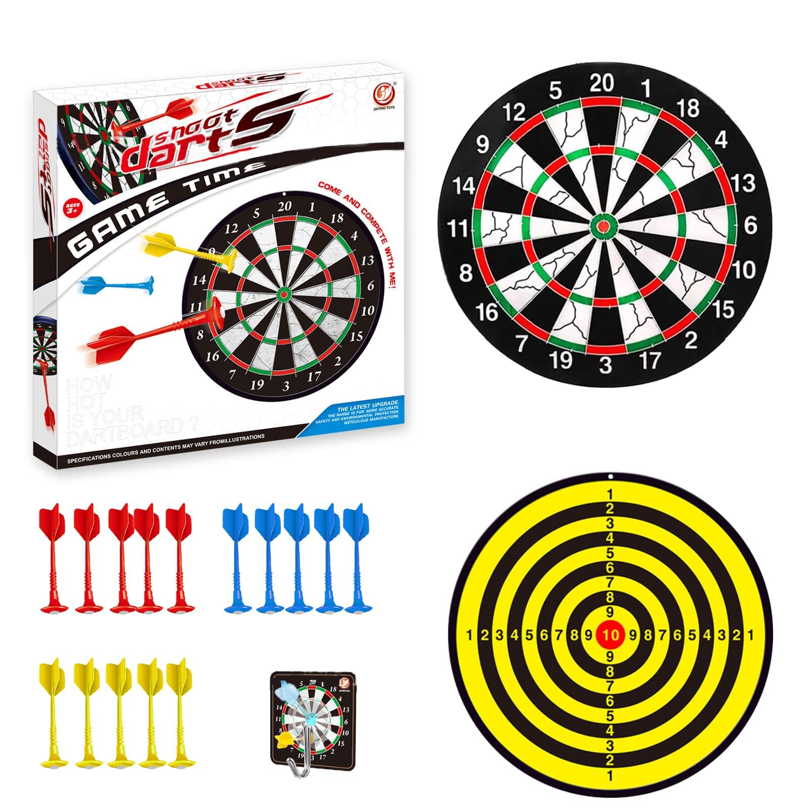HelaCueil Set di Bersaglio Freccette magnetiche con 12 Freccette Sicure - Bersaglio da Appendere ovunque per Interno e Esterno, Gioco Freccette Bambini e Adulti