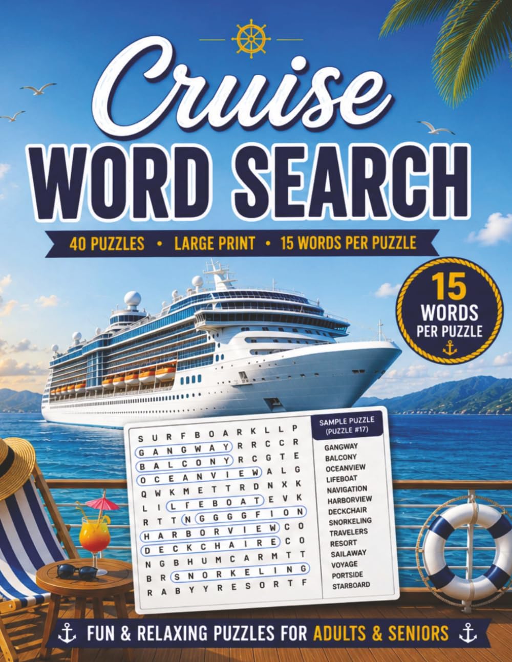Cruise Word Search: Vacation & Cruise Word Search Puzzles