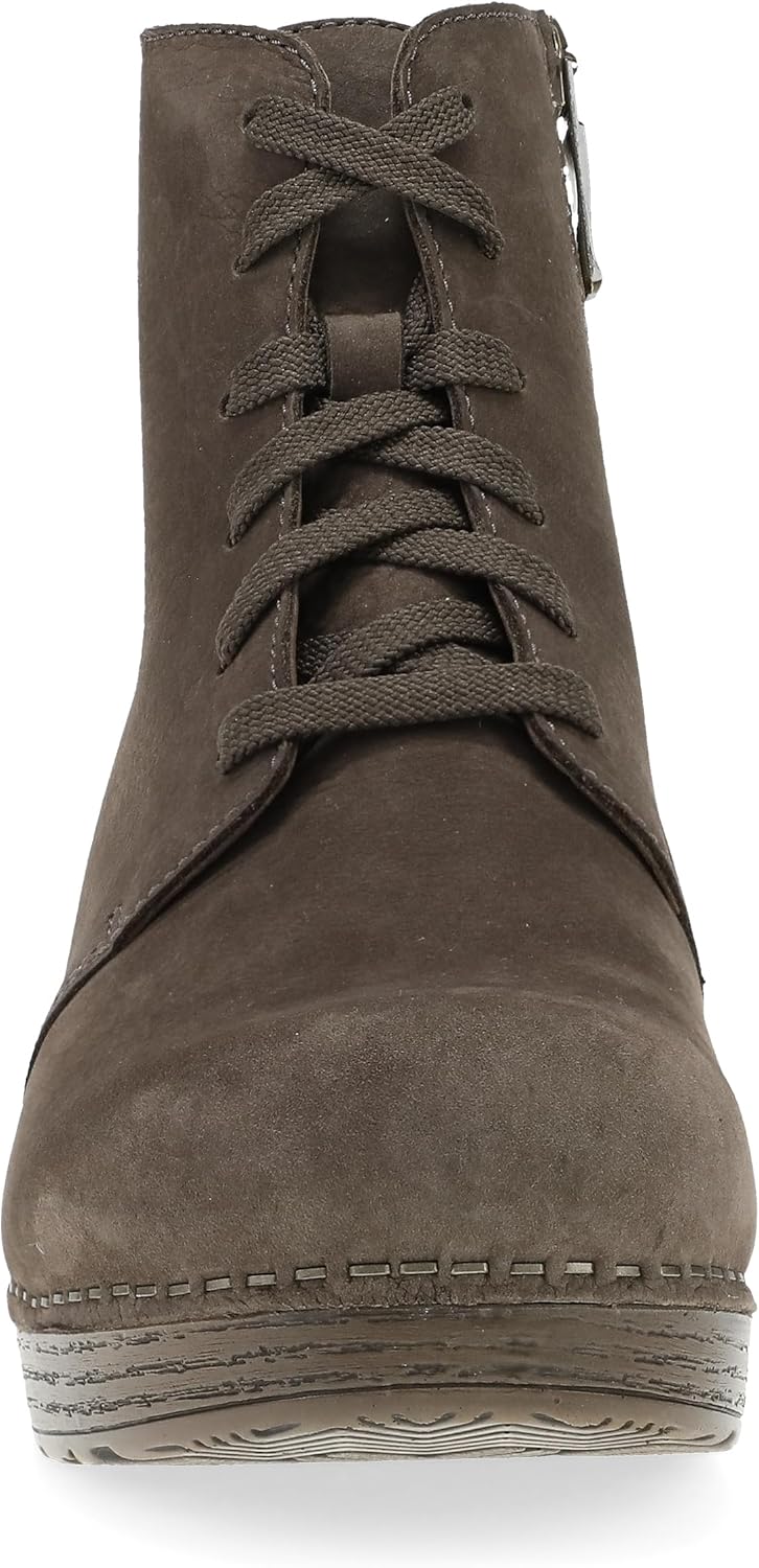 Dansko Sigourney Classic Stapled Clog in Lace-Up Boot Style for Women - Anti-Fatigue Rocker Bottom Promotes Forward Foot Motion - Image 4