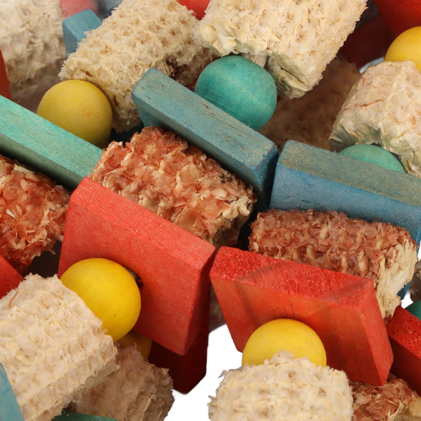 2 St¨¹ck/Set Papageienspielzeug,Langlebige Baumst?mme und Maiskolben,Vogelspielzeug,Buntes Vogelspielzeug Zum Aufh?ngen,Sicherheits Papageienspielzeug