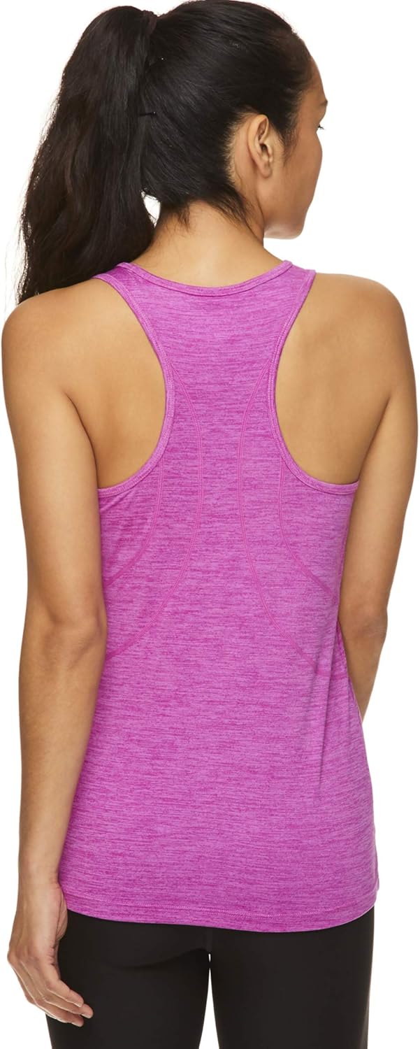Reebok Women's Running & Workout Tank Top - Dynamic Fitted Performance Racerback Active Gym Shirt - Dynamic Fuchsia Shock Heather Pink, X-Small