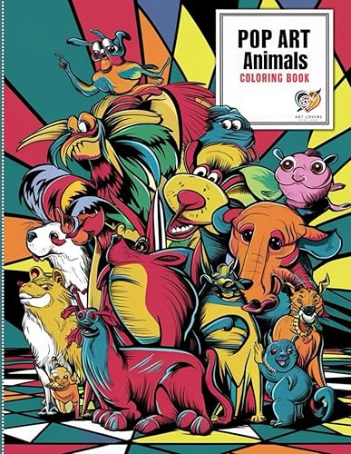 Pop Art Animals Coloring Book.: 50+ images to inspire creativity and drawings of numerous jungle animals to ignite your creativity, with a world of ... of unique animal designs in bright colors