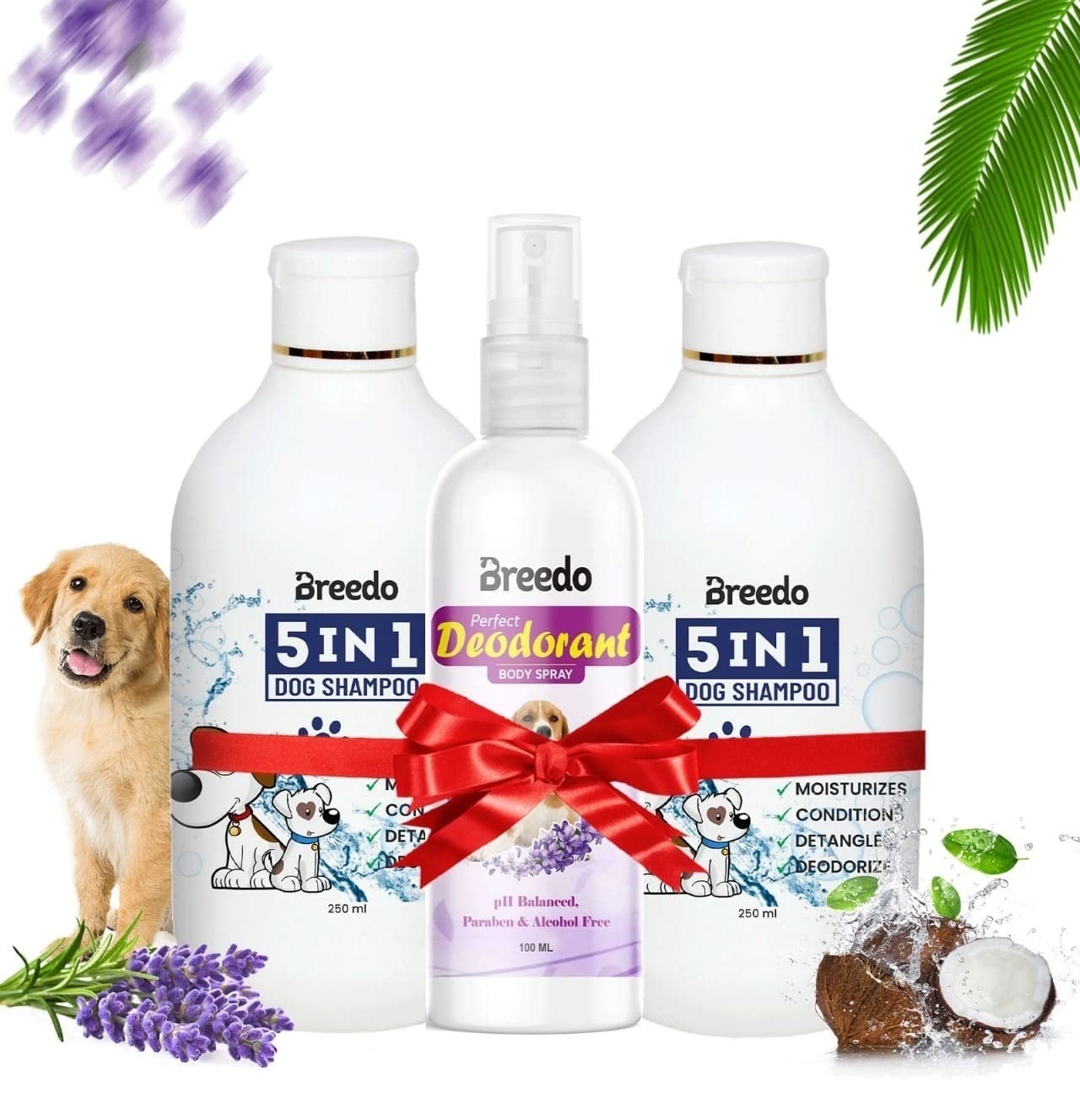 Breedo (Combo of 3) Dog 5 in 1 Shampoo +5 in 1 Shampoo(500 ml)+ 100 ml Perfect Dog Body Deodorizer Spray Natural Itch Relief Dog Shampoo for Labrador, German Shepherd, Golden Retriever (B0B469YJ3Q) Amazon Price History, Amazon Price Tracker