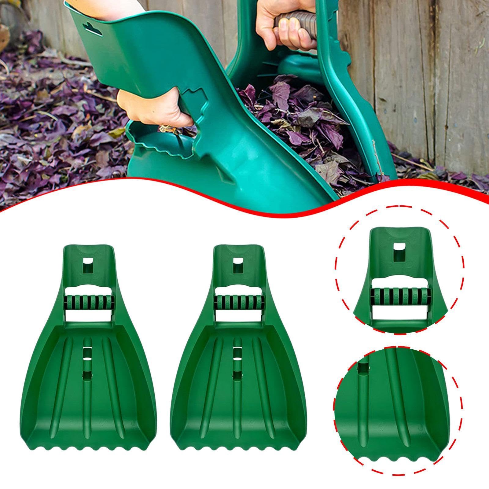 Set di 2 Raccoglifoglie da Giardino con Rastrello Manuale E Impugnatura Ergonomica.