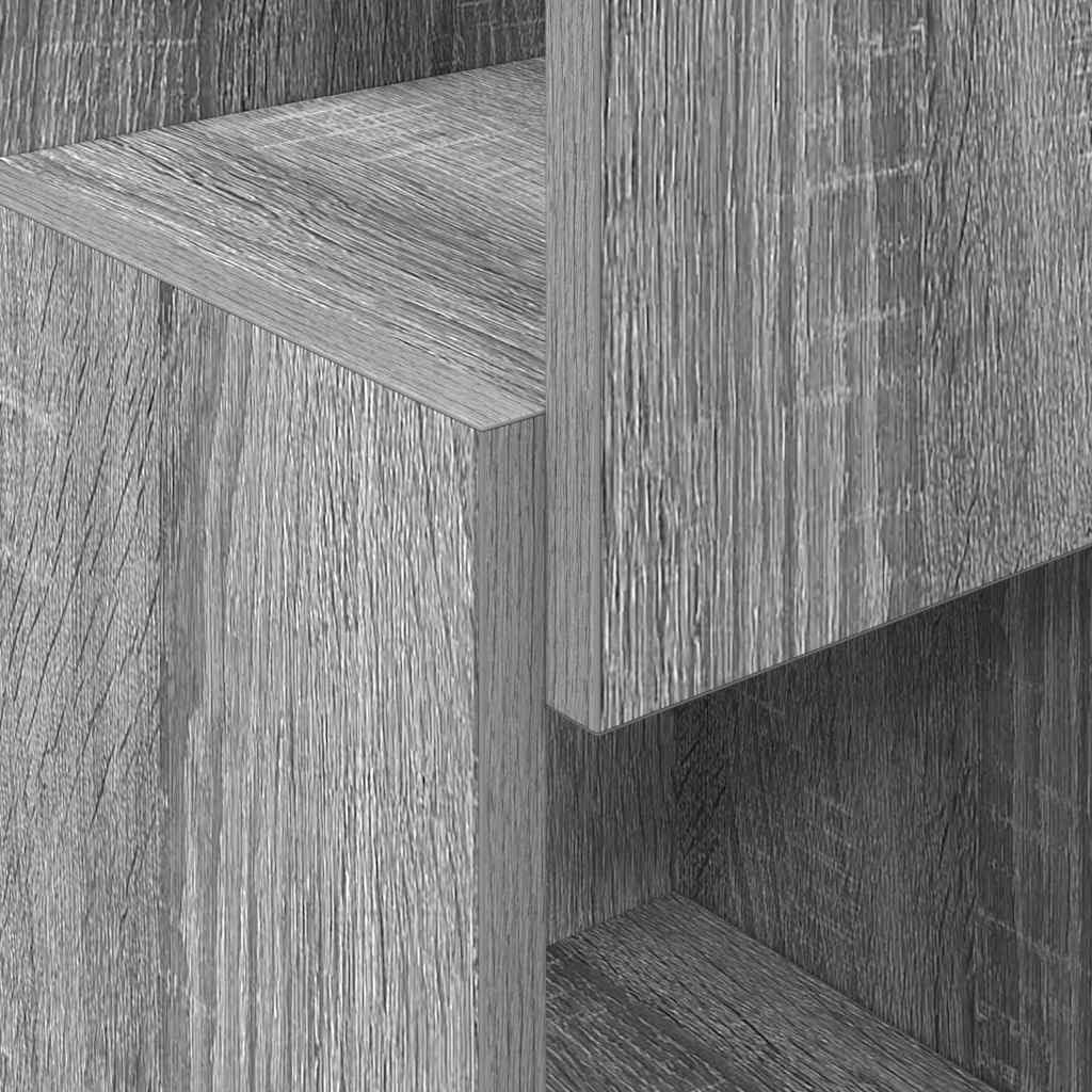 Eckschrank Graues Sonoma 25,5x25x80 cm, Modernes Eckregal aus Holzwerkstoff mit 3 Ebenen, Platzsparendes Standregal für Wohnzimmer Flur und Büro, Schmales Nischenregal