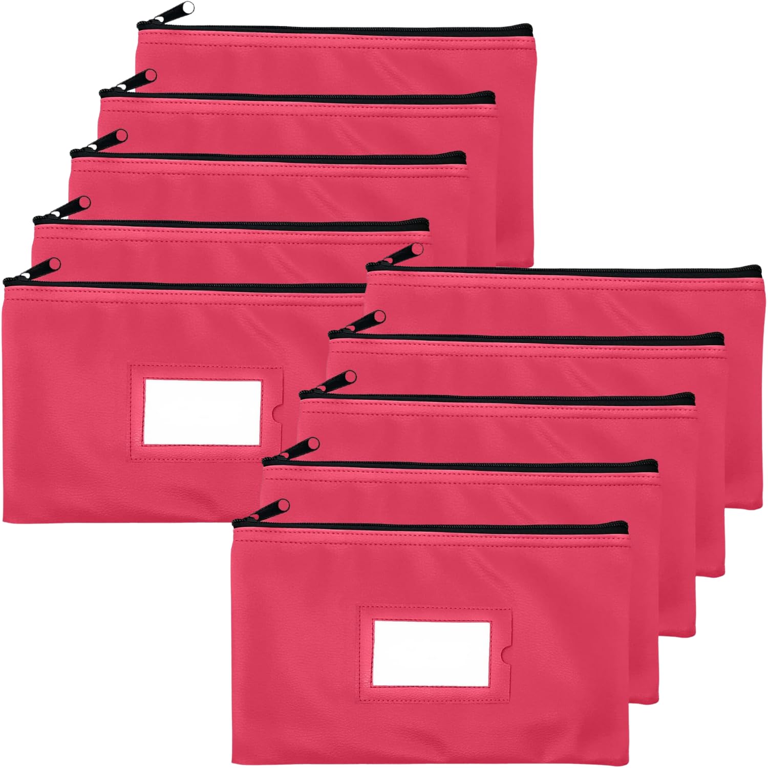 Bolsa de depósito con cremallera resistente para proteger cheques y monedas con ventana ID