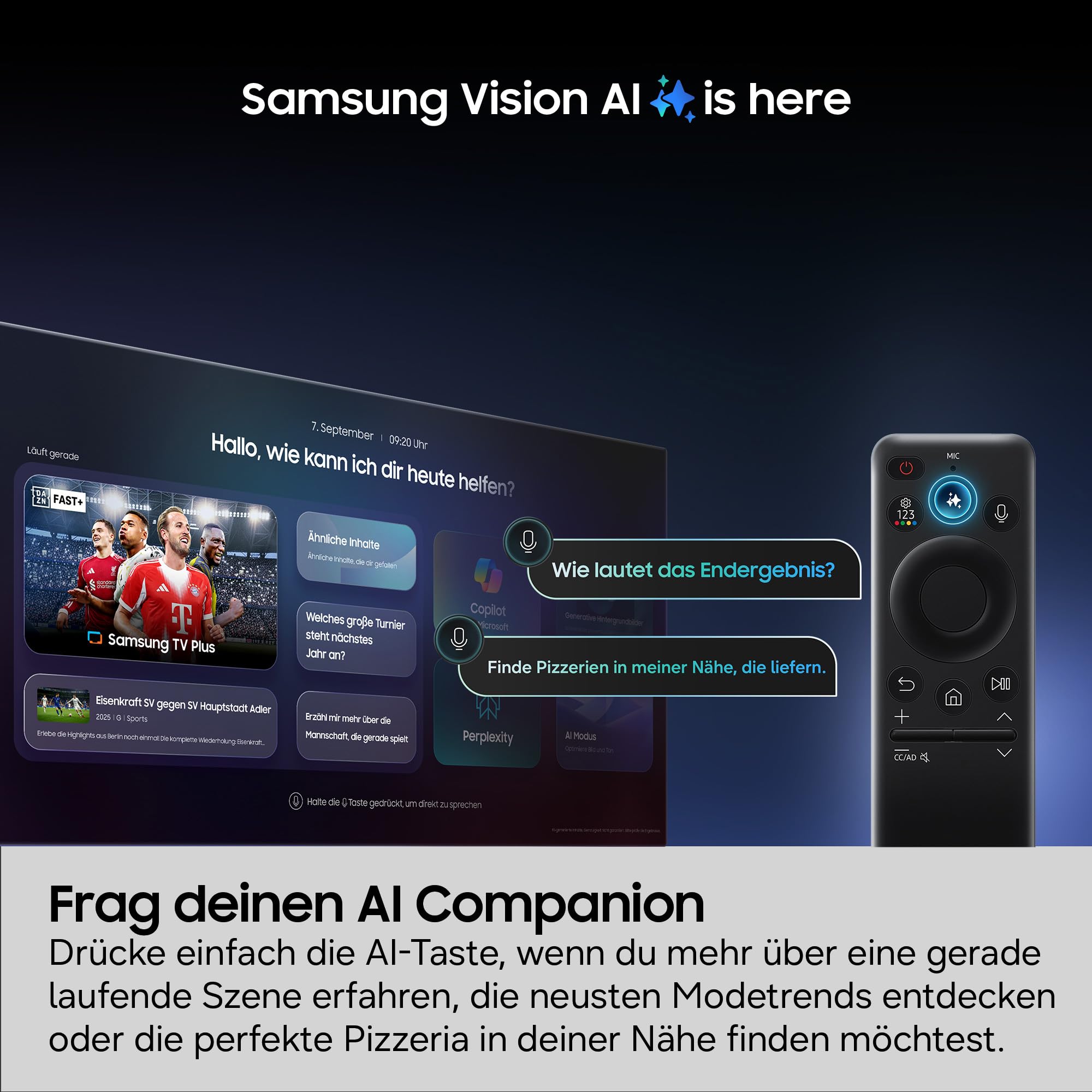 Samsung OLED 4K S90F 65 Zoll (163 cm), UHD Fernseher, Optimiert für Fussball und Gaming, NQ4 AI Gen3 Prozessor, OLED HDR+, 4K Upscaling Pro, Dolby Atmos, Motion Xcelerator, Samsung Vision AI Smart TV