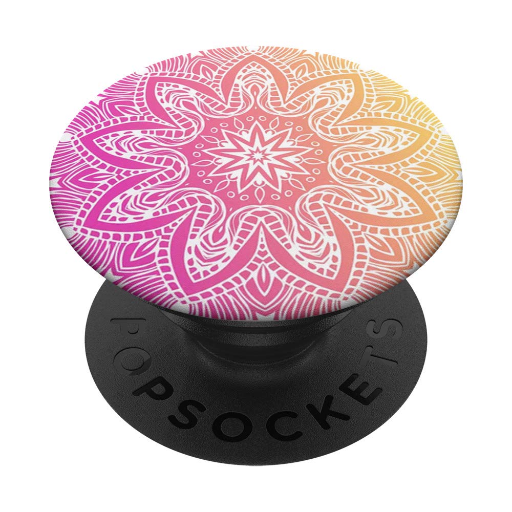 Pink Mandala Pop Mount Socket Cute Designed Divine Mandala PopSockets Grip and Stand for Phones and Tablets
