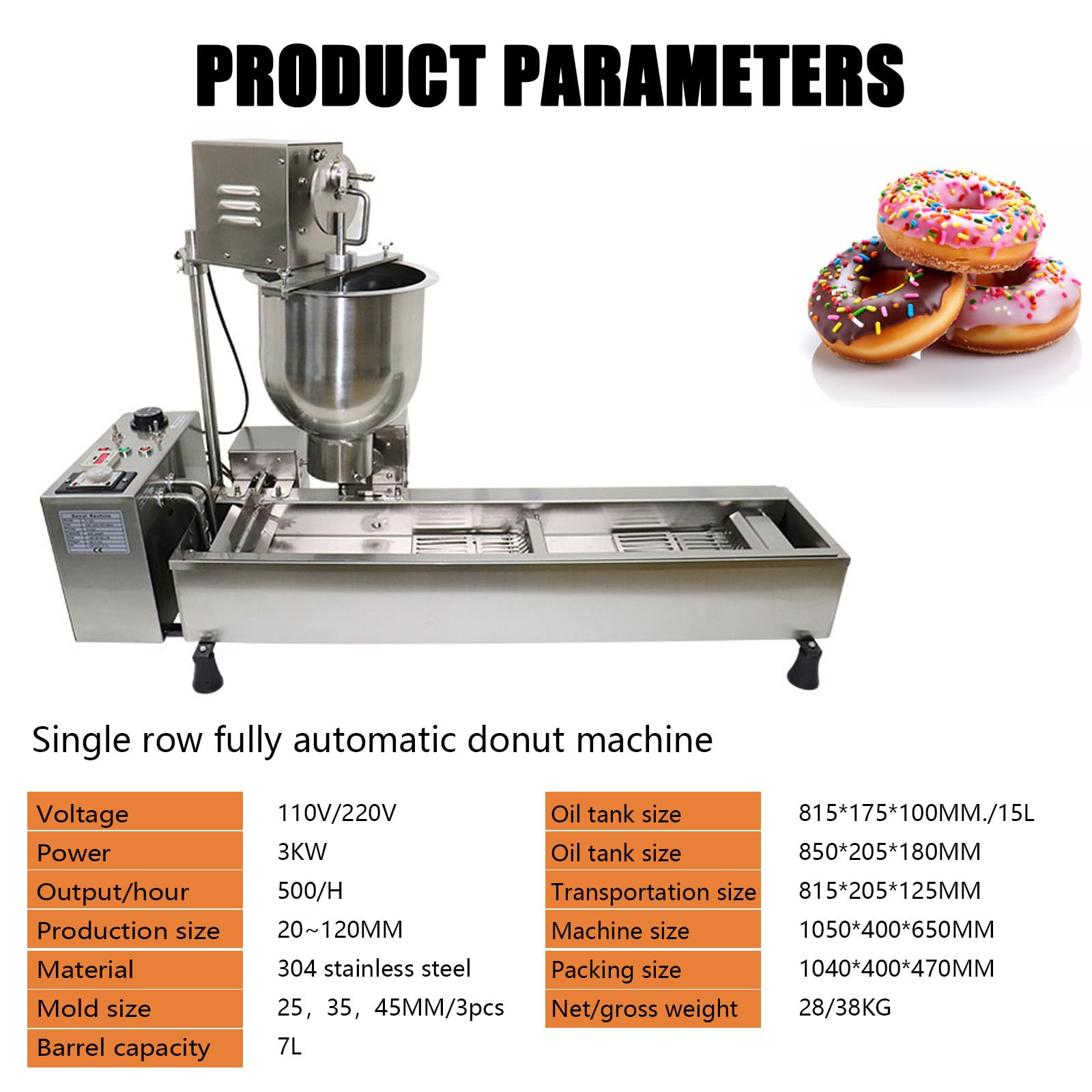 Máquina para hacer donas, mini máquina para hacer donas de sola fila