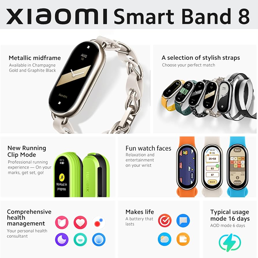 Xiaomi Smart band 8 中国語、英語版　新品 Amazon.com: Pulsera smartband xiaomi smart band 8 active