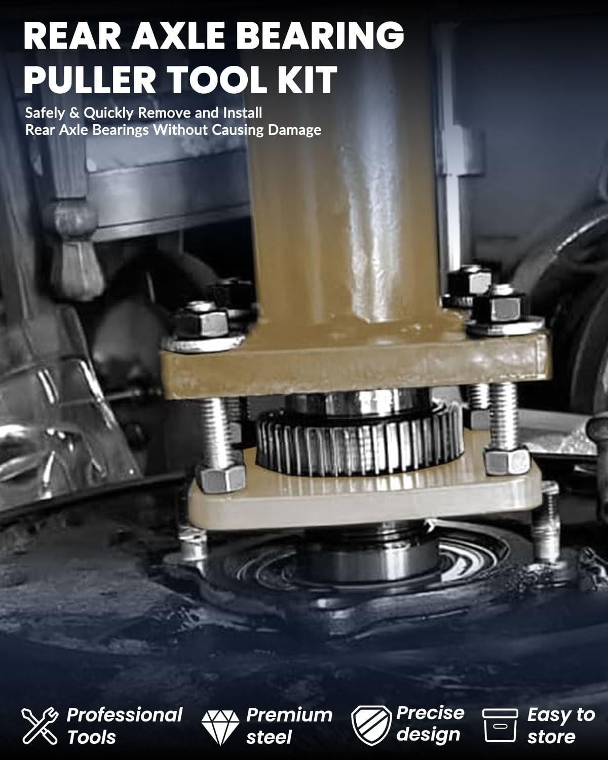 DPTOOL Rear Axle Bearing Puller Removal Install Tool Kit ABS Tone Ring Tool 40mm Bearing Driver with Adapter Plate Compatible with Toyota 4Runner Hilux Tacoma T100 Tundra