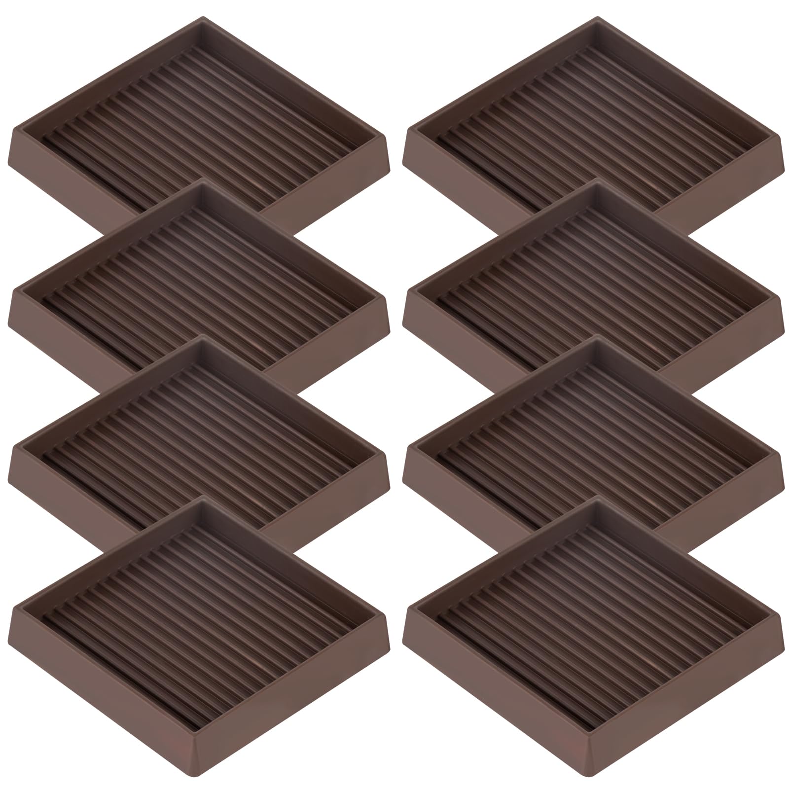 Furniture Pads Rubber Furniture Caster Cups, Anti-Sliding Bed Stopper Floor Protectors with Grip, 2x2 Square Non Slip Furniture Pads - Protect Any