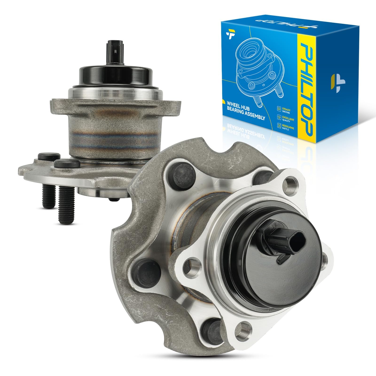 PHILTOP 512372 x2 FWD Rear Wheel Bearing Hub Assembly for Toyota RAV4