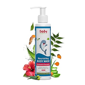Babyorgano Baby Body Wash 200ml for Kids with Aloe Vera, Hibiscus & Neem, Cleanse Moisturize Head to Toe, All Skin Type, Paraben Free, FDCA Approved - image, photos