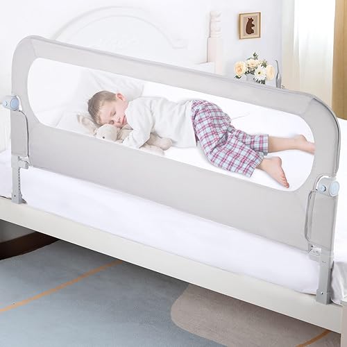 Barandilla protectora para cama de bebé para niños pequeños Rieles de cama de 58.7 pulgadas para cama individual, matrimonial, Queen, King tamaño