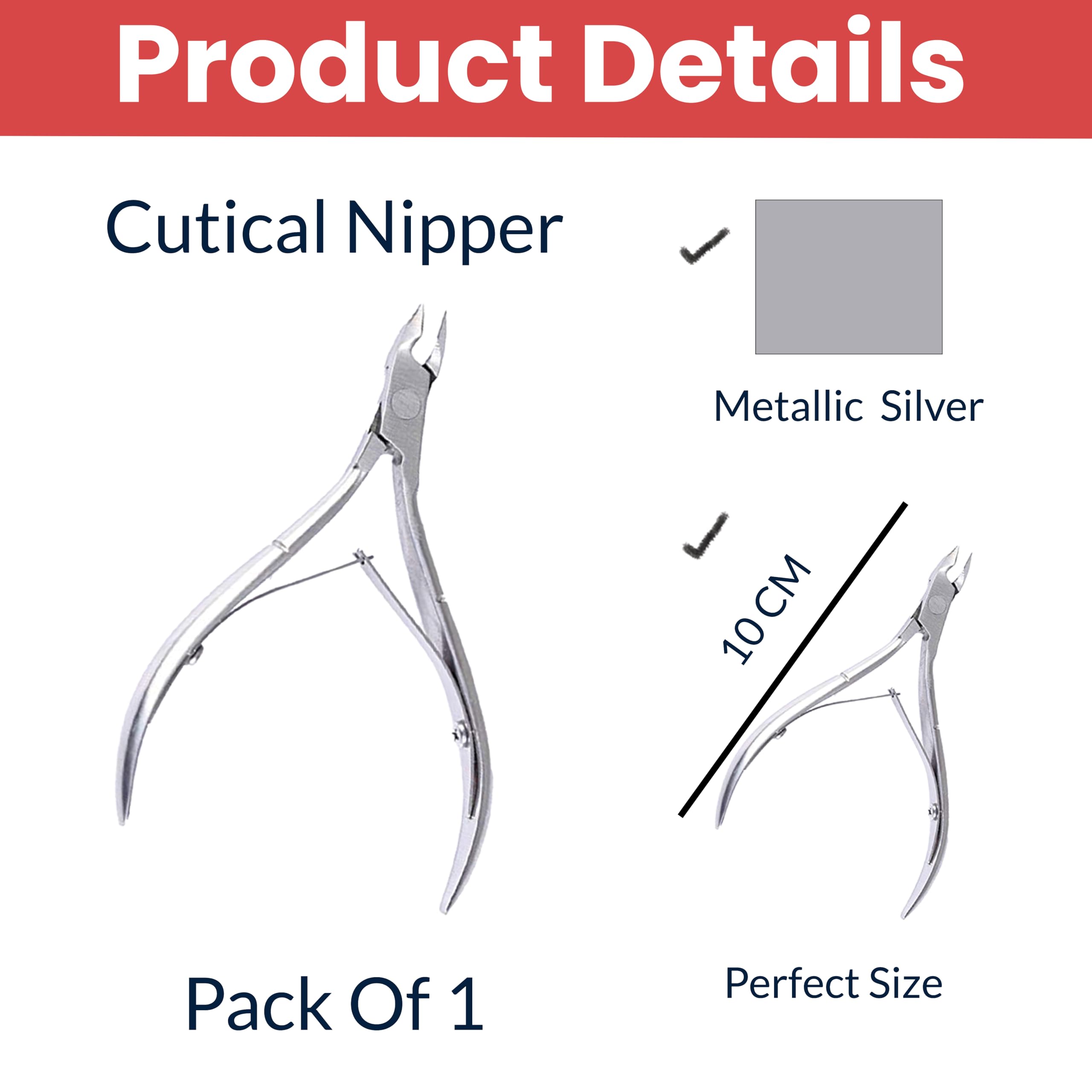 TEMPERIA (1pc) Nail Cuticle Cutter and Pusher - Dead Skin Remover fork, Nail Cleaner for Women & Men - Cuticle Nipper for Pedicure & Manicure - Cuticle Nails Trimmer (HP008) - Image 2 thumbnail