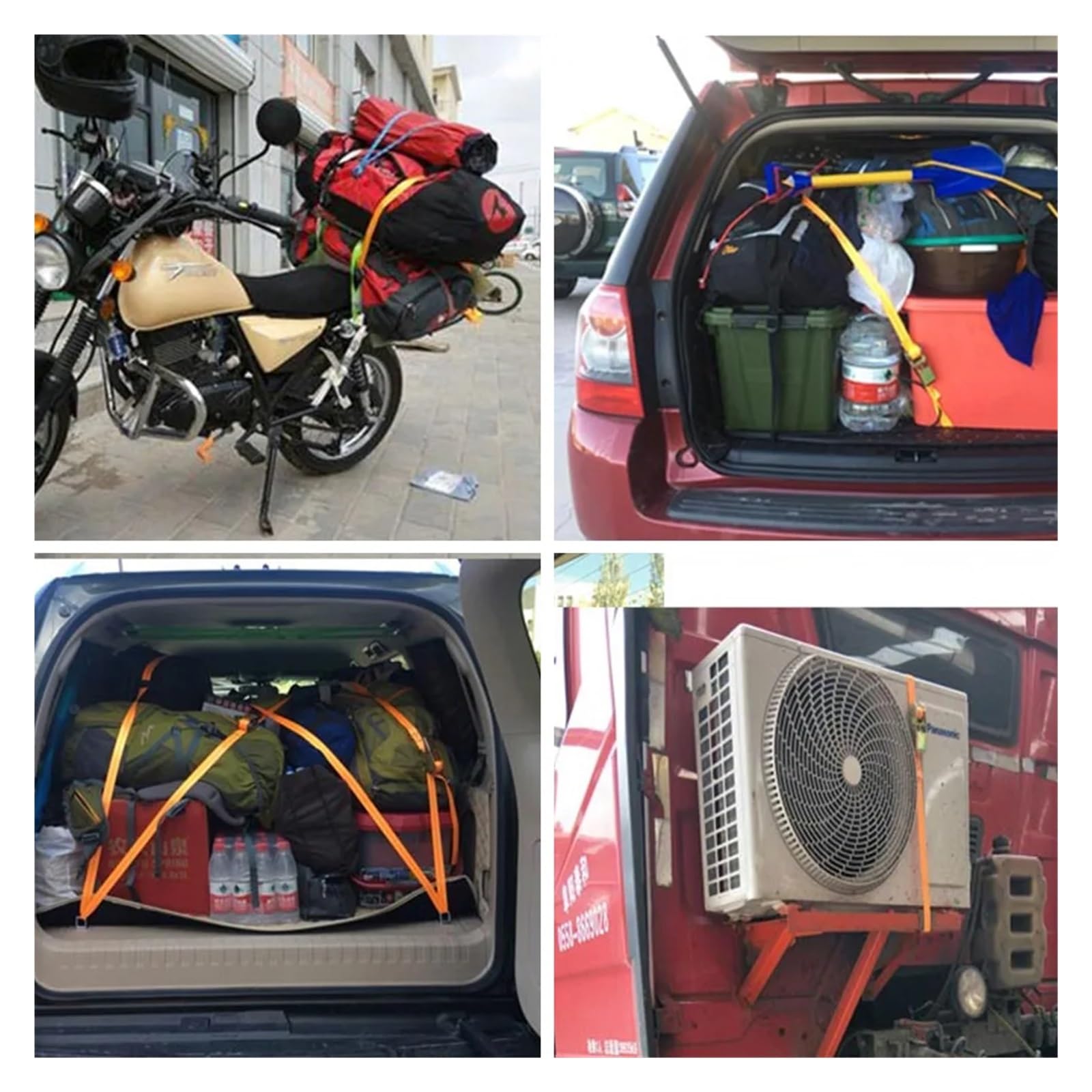 paski zapadkowe, 5M*25mm Pasy mocujące ładunek z grzechotką samochodową, mocowanie silnika samochodowego, transport, pasek, klamra krzywkowa, montaż pasa transportowego(Rosso)