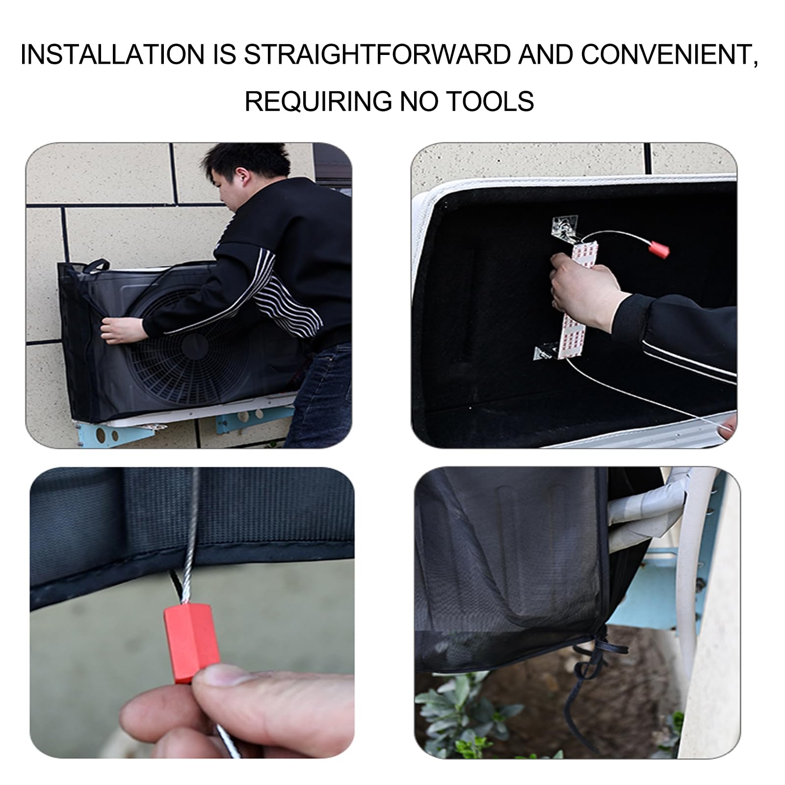 Capucha Equipo Aire Acondicionado Impermeable Cubre Aire Acondicionado Exterior Protector De MáQuina De Aire Acondicionado para Todas Las Estaciones Accesorios ,88*38cm