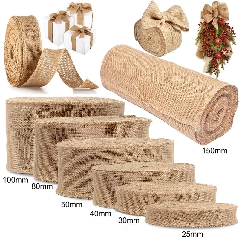 wstążka jutowa, Wstążka rzemieślnicza z juty jutowej 25-150 mm 10 m(Width 60mm)