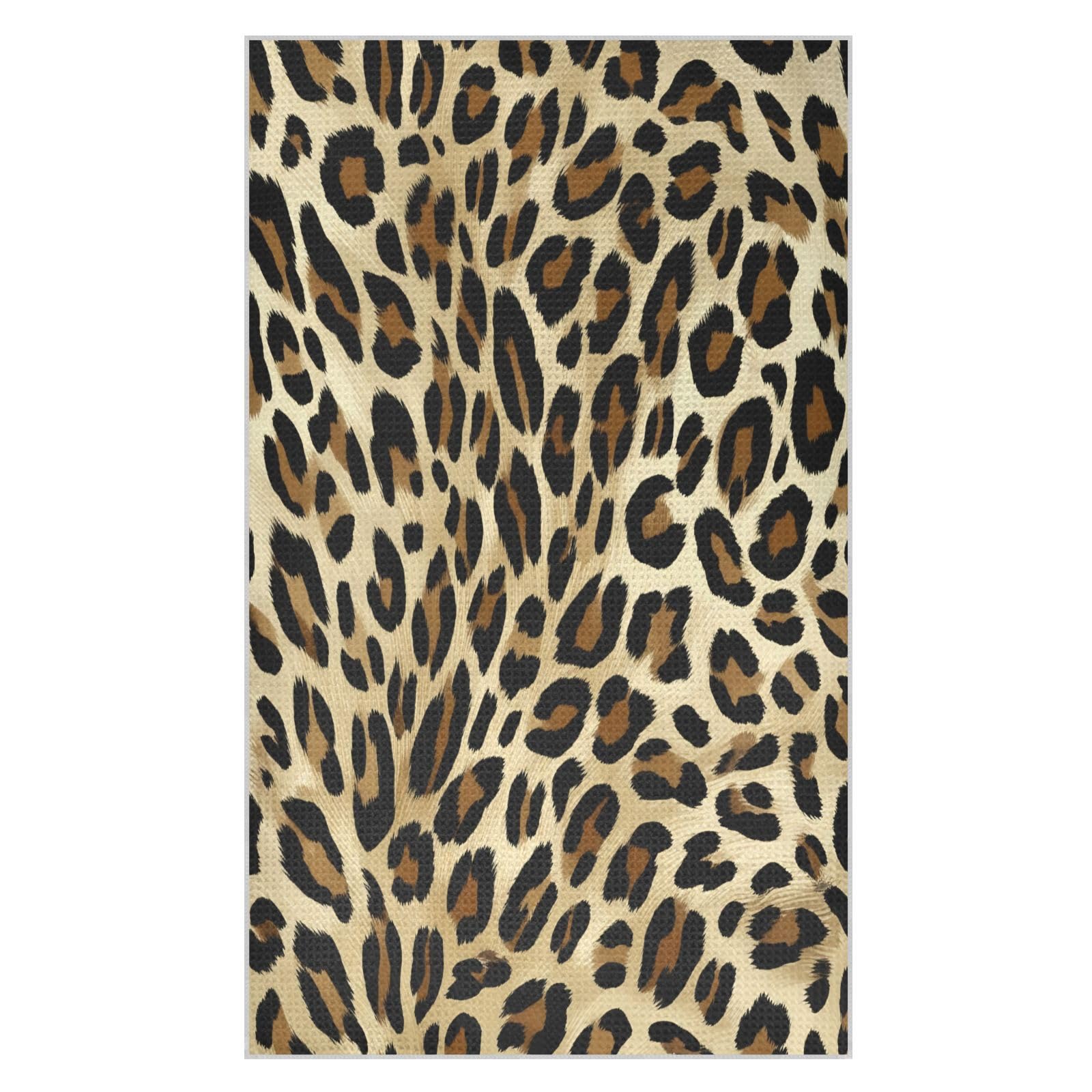 BURSTDDY Leopard Print Kitchen Towels,Absorbent Dish Towels 1 Pack