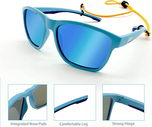 Miniatura 3 de XII WY - Lentes de sol polarizados con protección UV y goma flexible para niños y niñas