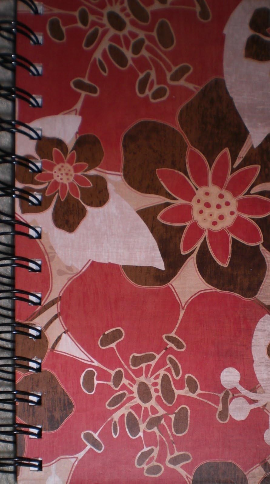 Brown / Red / Beige Multi Flower Journal w/ Matching Bookmarker