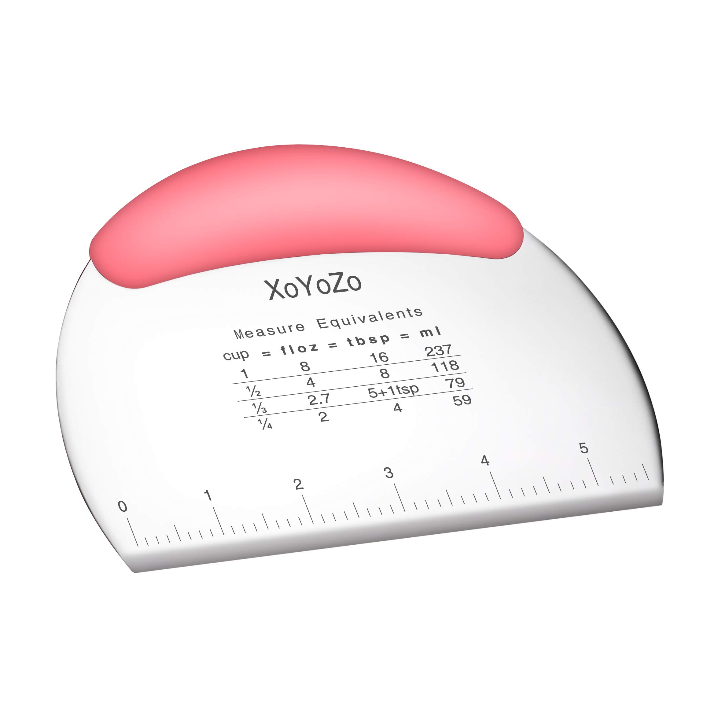 1 Stück Teigschaber Zerkleinerer/Edelstahl Teigschaber Cutter mit ergonomischem Gummi Anti-Rutsch-Griff/Teigschaber Cutter/Pro Gebäck Pizza Cutter Zerkleinerer (Rosa)