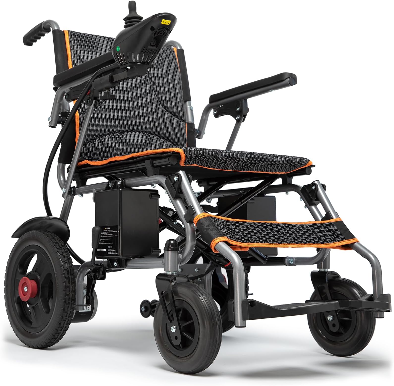 Intelligent Electric Wheelchair for Adults - Lightweight Folding Motorized Wheelchair - One Click Mute Function and SOS Alert - Mobility Power Wheelchair - Up to 12 Mile Range - User Friendly